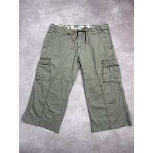 Roxy Paradise Cargo Capri Pants Womens 9 Drawstring Pockets Casual Outdoor Hikin